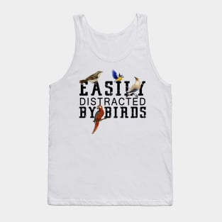 Easily Distracted By Parrots, Funny Parrot Birding Tank Top